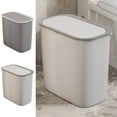 thumbnail image 7 of 6-Gallon Slim Trash Can with Lid, Narrow Space-Saving Bathroom & Toilet Step-On Garbage Bin, White and Gray,White, 7 of 7