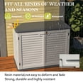 thumbnail image 5 of Deck Box Horizontal Storage Shed with Removable Shelf, Large Lockable Outdoor Storage Cabinet, Weather-Resistant HDPE Plastic Storage Unit for Backyard, Patio, Garden – 28 Cu.ft, Ivory White,Outdoor, 5 of 17