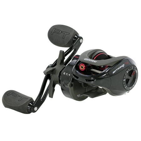 UPC: 0032784627739 | Quantum Smoke Baitcast Fishing Reel Size 100 Reel Right-Hand Retrieve Large EVA Handle Knobs and Continuous Anti-Reverse Clutch 10+1 Bearings 6.3:1 Gear Ratio Black