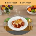 thumbnail image 4 of Gray Brown Green Round 13 Inch Placemats Set of 8, Retro Farmhouse Gradient Wood HeatResistant Non Slip Place Mats for Dining Table, Wipeable Braided Kitchen Table Mats for Housewarming, 4 of 9