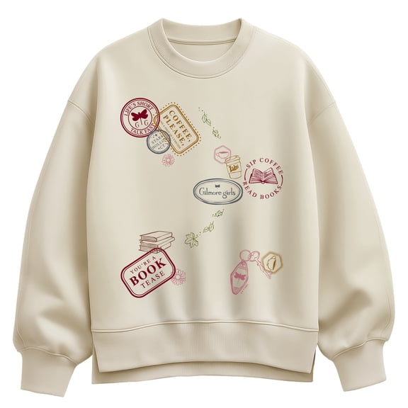 Gilmore Girls - Stamps Oversized Fleece Crew Sweatshirt