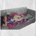 thumbnail image 5 of Pop Art Soft Flannel Fleece Blanket, Comics Style Surprised Woman Says Wow in Speech Bubble Female Expression, Cozy Plush for Indoor and Outdoor Use, 50" x 60", Pink and Multicolor, by Ambesonne, 5 of 5