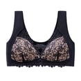 thumbnail image 5 of KHONTS Women's Front Closure Push up Bras Plunge Snap Lush Bra Lace Elegant Full Coverage Bralettes for Daily Wear Black M, 5 of 6
