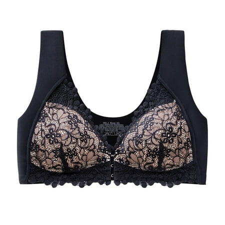 

PEASKJP Minimizer Bras for Women Smooth Back Womens Wireless Bra Full-Coverage Pullover Stretch-Knit Smoothing T-Shirt Bra Womens Lingerie Black 3X-L