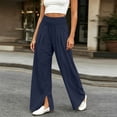 thumbnail image 4 of CHGBMOK Wide Leg Pants Woman Ruched High Waisted Palazzo Pant Summer Fall Flowy Beach Lounge Casual Trouser with Pockets, 4 of 9