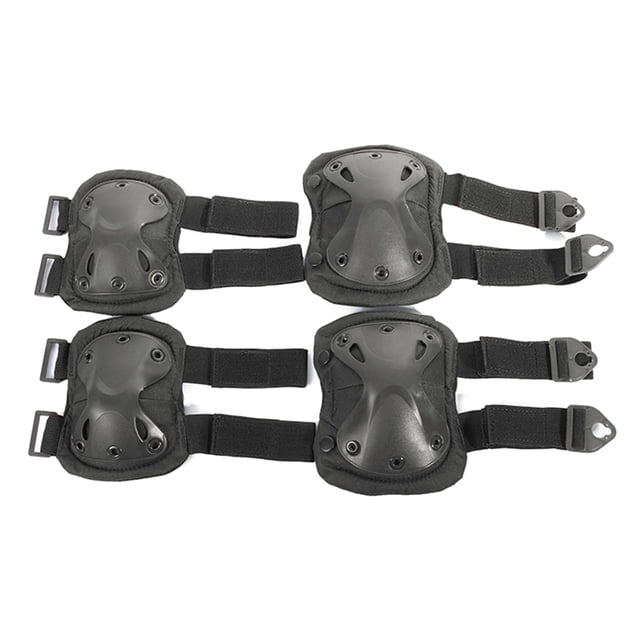 Airsoft-Juego de almohadillas protectoras militares ajustables para rodilla y codo, equipo protector, almohadillas de tiro para deportes y caza
