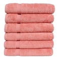 thumbnail image 2 of SALBAKOS Luxury Hotel & Spa Turkish Cotton 6-Piece Eco-Friendly Hand Towel Set 16 x 30 Inch, Coral, 2 of 8