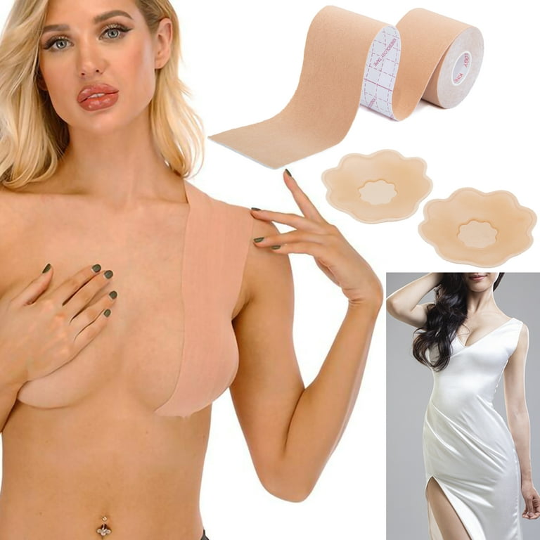 10 Roll Women Boobs Tape Breast Lift Nipple Covers Push Up Bra Body  Invisible Breast Lift Tape 5M*5CM for Large Big Size A-E Cup - AliExpress