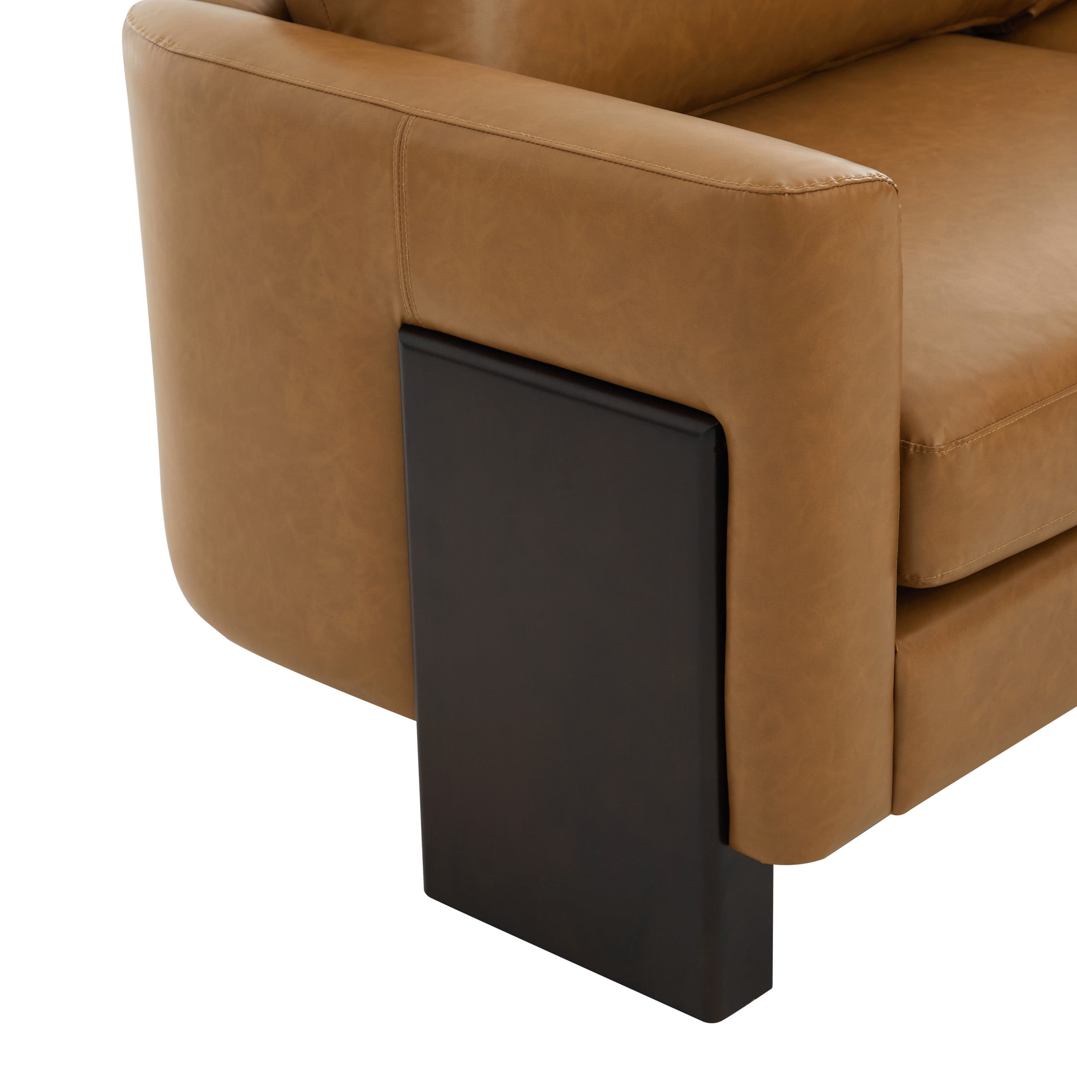 Christopher Knight Home 3-Piece Modern Oversized Sofa Set, 5 Seats PU Leather Couch, Brown