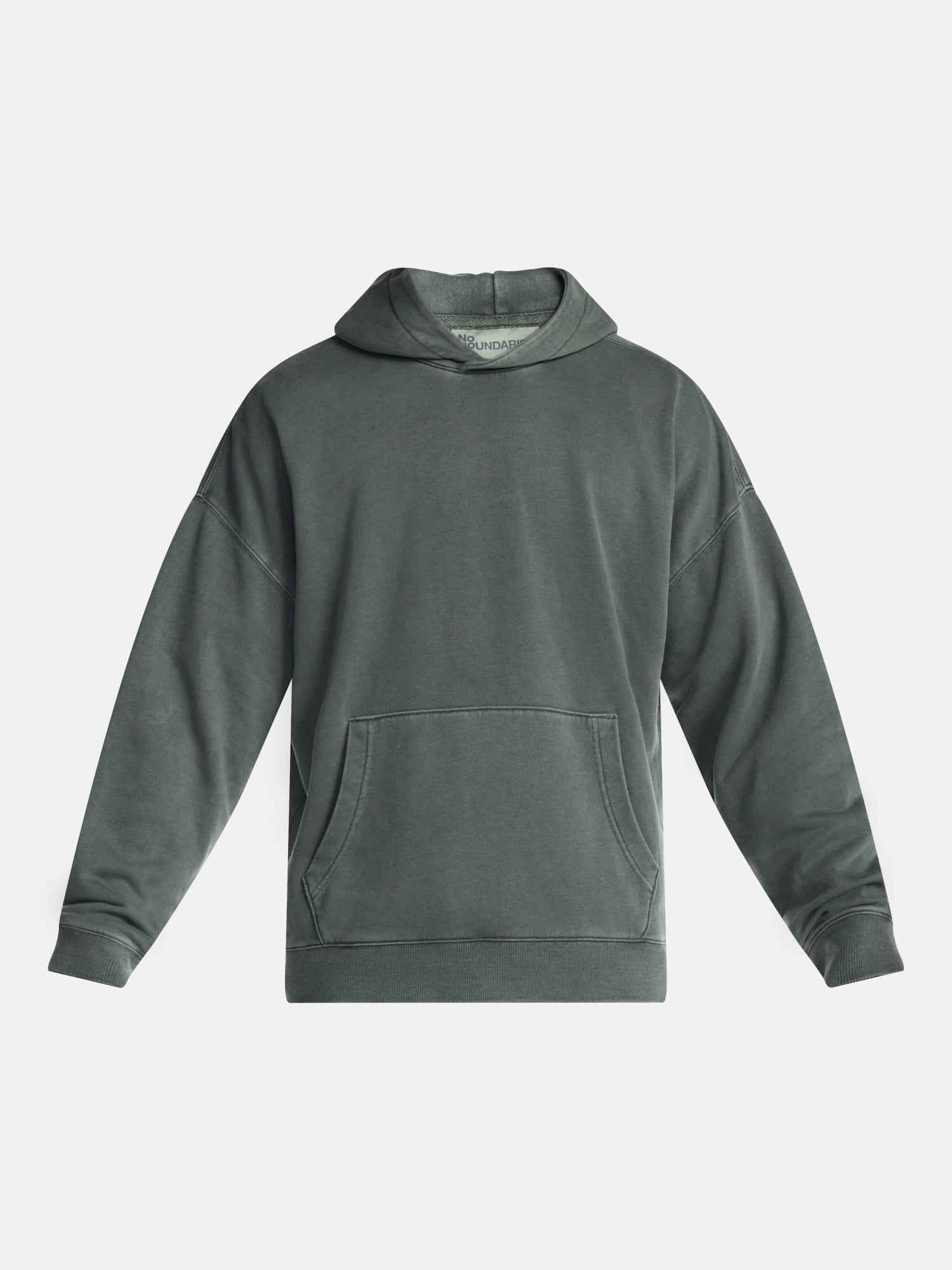 No Boundaries Boxy Fit Oversized Fleece Hoodie with Long Sleeves, Men's XS-4XLT