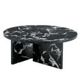 thumbnail image 6 of Jopath Round Coffee Table,Featuring Modern Minimalism and Nordic Flair,Center Table for Living Room(Black), 6 of 8