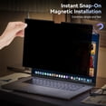 thumbnail image 3 of Magnetic Privacy Screen for Macbook Air 13.6/13 inch (2022-2026, M2, M3, M4, M5), Removable Anti Spy Blue Light Glare Protector, Laptop Privacy Filter for Mac Pro 13.6 in, 3 of 11