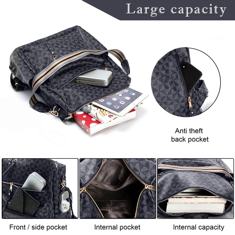 Convertible PU Leather Backpack Purse, Spacious 13.4\