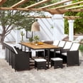 thumbnail image 1 of vidaXL 13 Piece Outdoor Dining Set Poly Rattan and Acacia Wood Black, 1 of 5