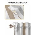 thumbnail image 7 of Brown Grey Stripe Kitchen Curtains 54 Inches length, Modern Farmhouse Vertical Striped Window Treatment Curtain Drapes, Decorative Window Curtains for Bedroom Cafe, 52"x54", 2 Panels, 7 of 7