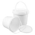 thumbnail image 7 of 6pcs Portable Storage Bucket Toy Bucket White Plastic Bucket with Lid Handle, 7 of 7