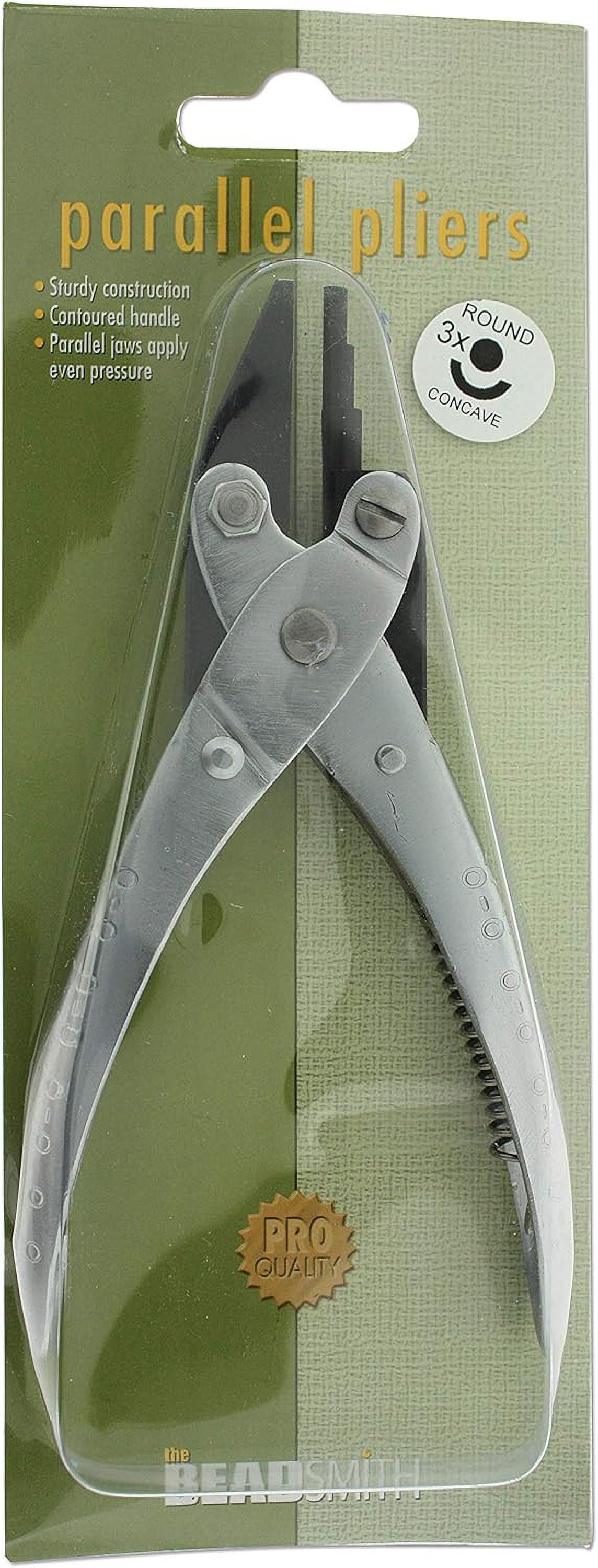 The Beadsmith 3-Step Round and Concave Nose Parallel Plier, Loops 3, 4, 5mm, 5.5 inches (140mm), Steel Tool for Jewelry Making, with Spring