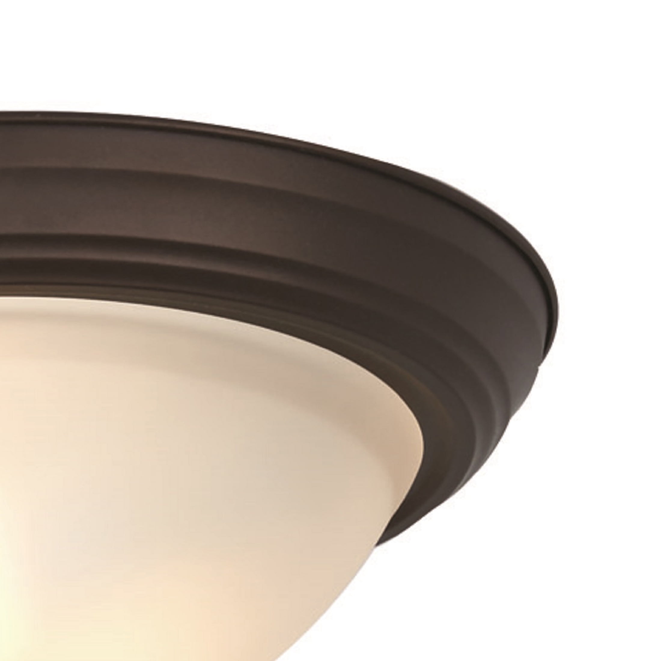 (2 pack) Mainstays 13" Classic Flush Mount Ceiling Light, Bronze Finish Frosted Glass Shade, Bulb Not Included