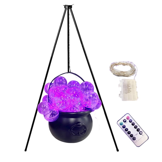 Halloween Decoration Indoor Witch Jar Pot Set With Luminous Light Strip And 30 Decorative Elements For Party Or Home Display