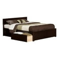 thumbnail image 1 of Leo & Lacey Transitional Solid Wood Queen Storage Platform Bed in Espresso, 1 of 7