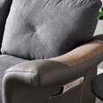 thumbnail image 4 of Holaki Linen Fabric Loveseat Sofa Curved Arm Couch with Pocket, Dark Grey, 4 of 9