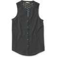 thumbnail image 1 of Aeropostale - Camisa sin mangas con botones y encaje para mujer, gris, extragrande Aeropostale Camisa con botones, 1 of 2