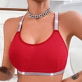 thumbnail image 4 of Women's Y Back Bra Silver Ribbon Crop Top Wireless Lingerie, Sexy Beautiful Back Underwear, Push Up Gathering Vest, Side Support Camisole, Fashion Outer Wear Bralette, 4 of 6