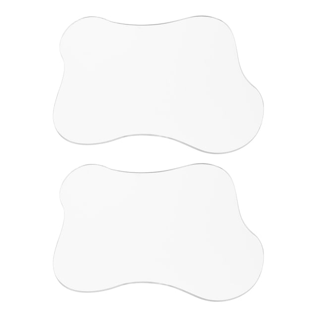 Unique Bargains 2pcs Acrylic Irregular Coaster, Creative Coaster Mug Pad Coffee Cup Coaster, Clear (7x6 Inch)