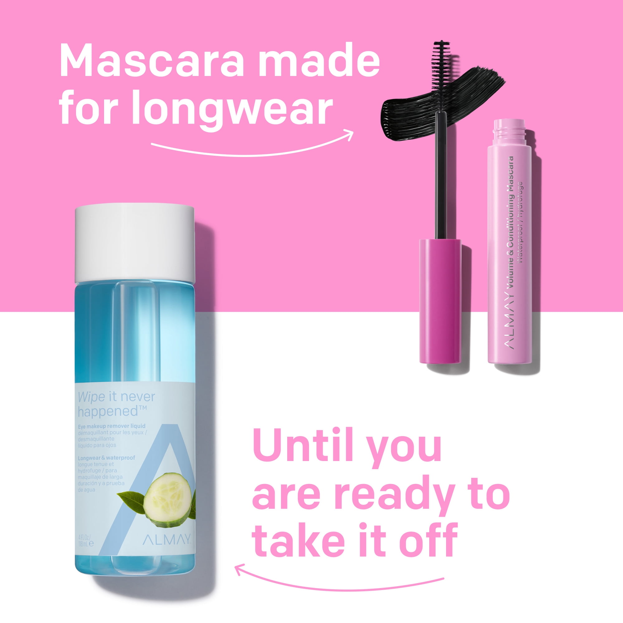 (4 pack) Almay Longwear and Waterproof Eye Makeup Remover Liquid, 4 fl oz