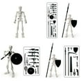 thumbnail image 2 of Cheapark T13 Skeleton Action Figure, Movable Articulated Human Skeleton, Action Figure Wearing Multiple Sets Of Weapons, Can Be Painted, Suitable For Halloween Desktop Decorations, 2 of 7