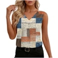 thumbnail image 2 of Fewfanhot Women's Satin V-Neck Tank Top with Print, Smooth Sleeveless Shirt for Casual Evening Dressy Blouses Tunic, 2 of 7