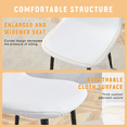 thumbnail image 6 of Lisonu Modern Dining Chairs Set of 4, White Linen-Cotton Upholstered Kitchen Chairs with Sturdy Black Metal Legs, Contemporary Side Chairs for Dining Room, 6 of 21