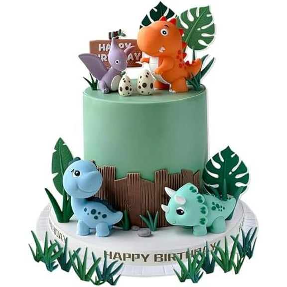 17pcs Dinosaur Theme Party Cake Toppers Kit - Jungle Safari Birthday Decorations for Boys - Dinosaur Cake Decor$$Home Decor, Kitchen, & Other