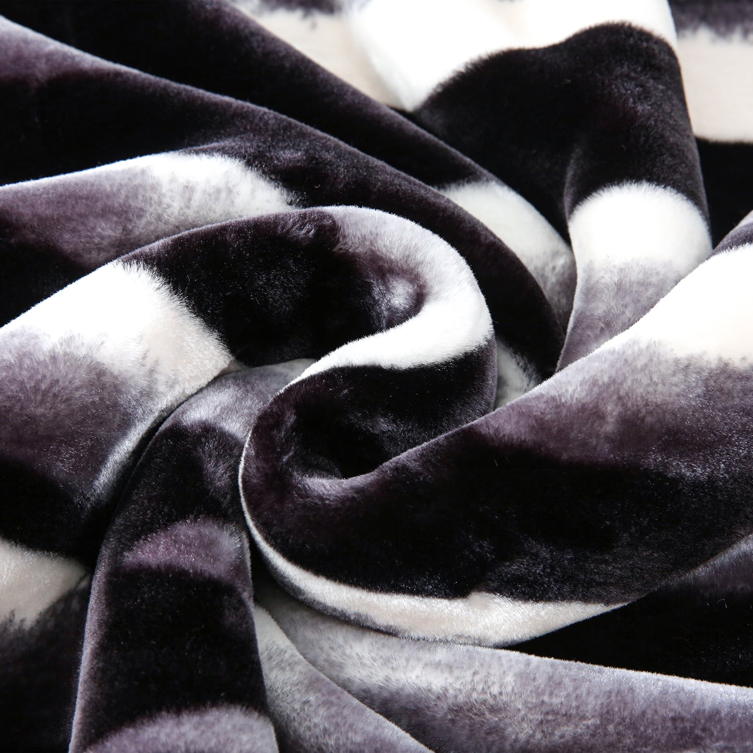 10lbs Heavy Thick A&B Pattern Blanket 2Ply Reversible - Thick Warm Plush Korean Style Bed Blanket, King Size Fleece Plush Blanket, Soft Winter Blanket For Adult 87" x 95", Black Tiger