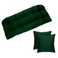 thumbnail image 1 of RSH Décor Indoor Outdoor Single Tufted Wicker Loveseat Settee and Set of 2 Pillows, Large, Hunter Green, 1 of 7