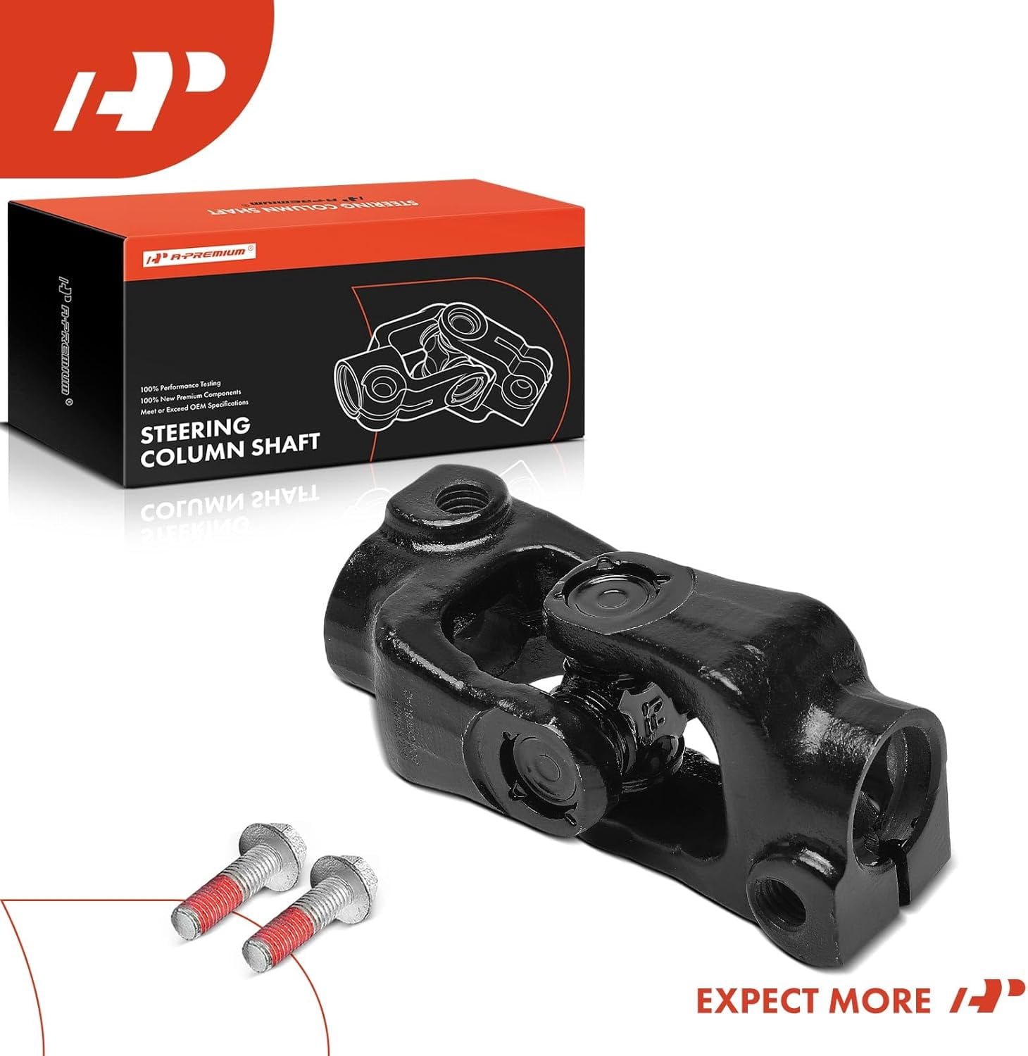 A-Premium Lower Intermediate Steering Shaft U-Joint Compatible with Ford Escape 2008-2012, Mazda Tribute 2008-2011, Mercury Mariner 2008-2011, Replace # 8L8Z3B676B 8L8Z3B676C