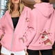 thumbnail image 2 of WILLBEST Sudadera Deportiva para Mujer Ladies' Christmas Printed Zipper Long Sleeved Pocket Adjuststring Casual Hooded Sweatshirt 2284 Grande, 2 of 8