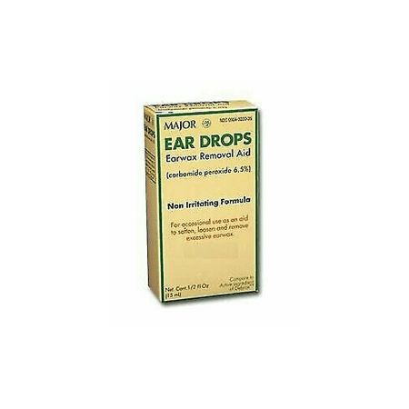 6 Pack Ear Drops Earwax Removal Aid 0.5 fl oz By Major Compare to Debrox