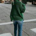 thumbnail image 2 of Pull pour Femmes Pull Tricoté Couleur Unie Basique Décontracté Manches Longues Coupe Régulière Cardigans Col Roulé Automne Hiver, 2 of 5