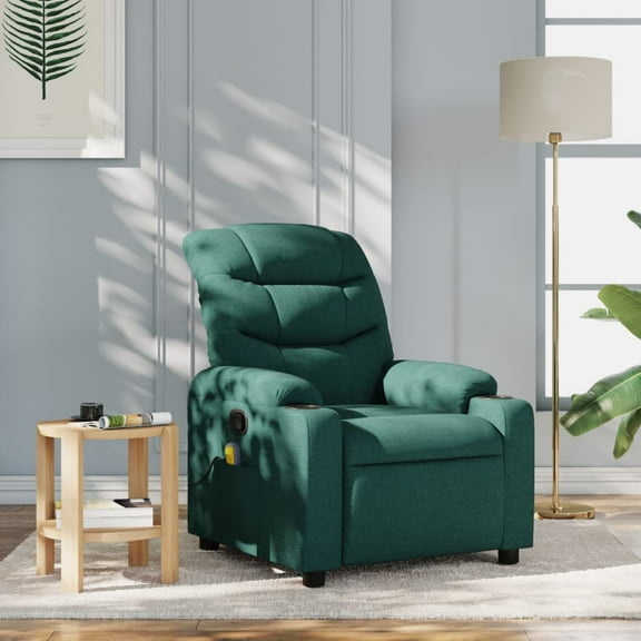 vidaXL Massage Recliner Chair Dark green