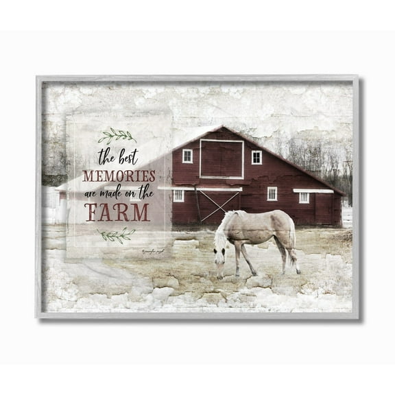 Stupell Home Décor Printed Gray Farmhouse Frame Framed Art Print, by Jennifer Pugh