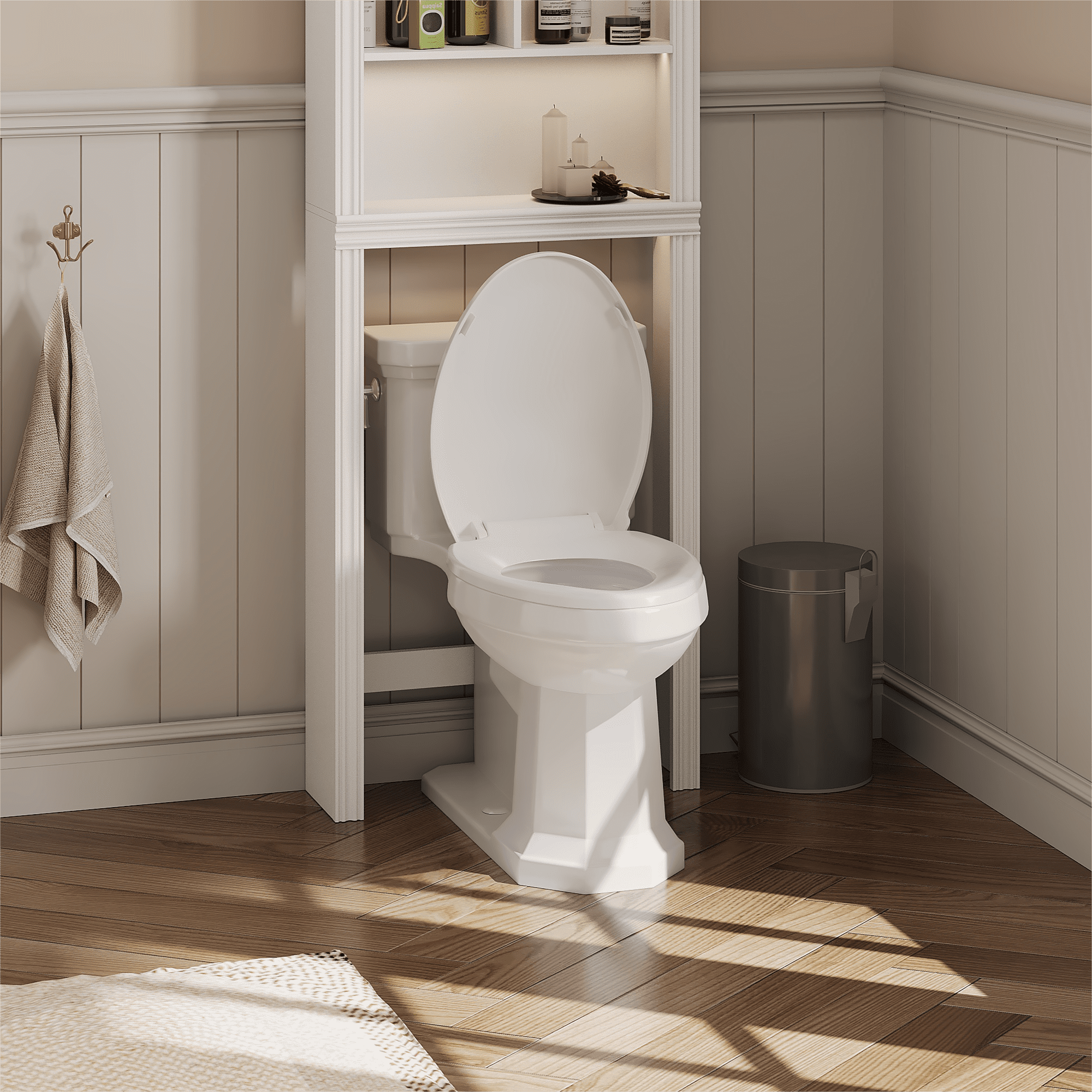 Toilet Seats Elongated, Quick Release PP Slow Close Toilet Seats, Fits 19-Inch Elongated Toilets, Perfect for Family Bathroom Training