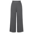 thumbnail image 5 of DHFJKG Summer Sweatpants Women Loose Fit Wide Leg Linen Trousers With Pockets Ruffle Flowy Comfortable Trendy Trousers, 5 of 5