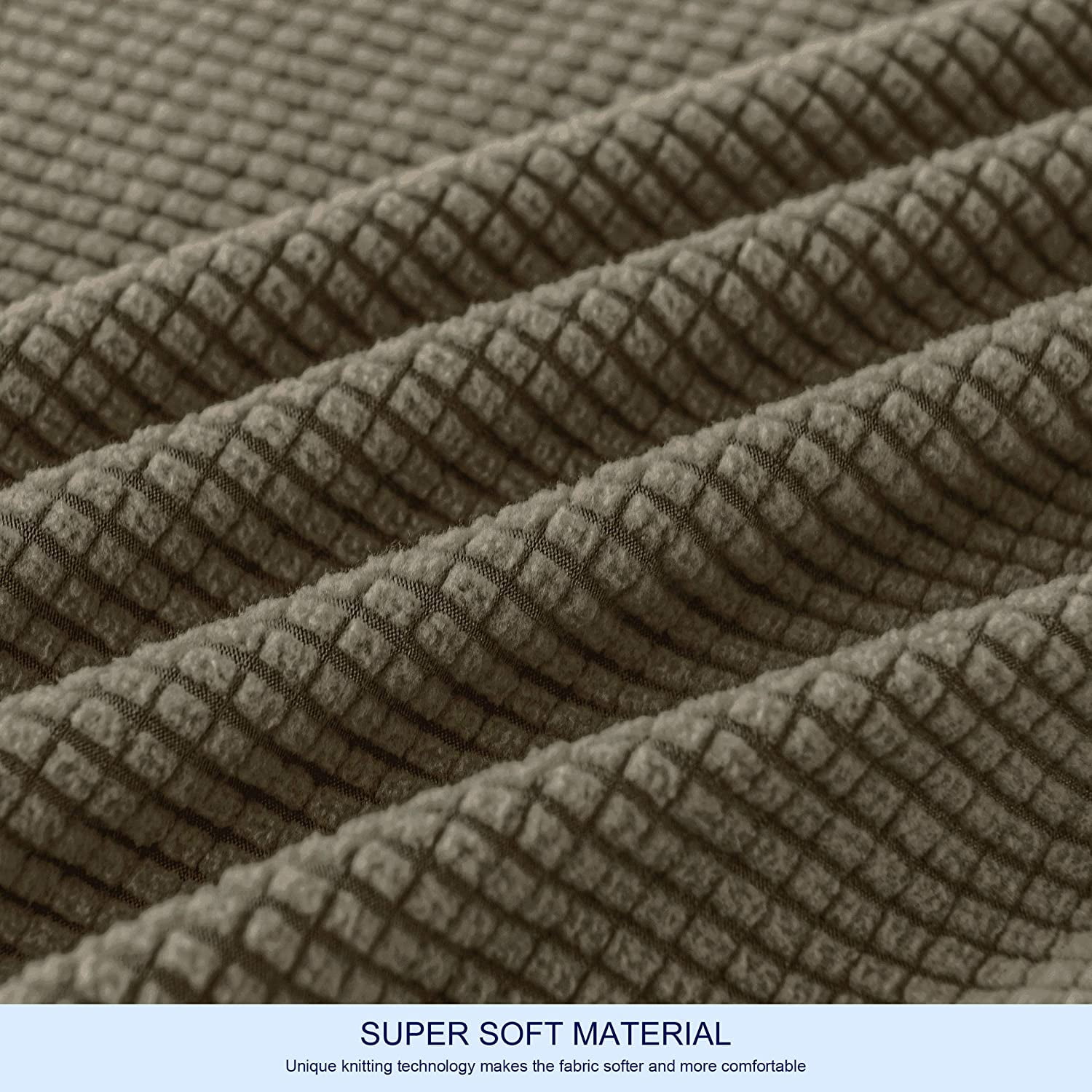 Subrtex Stretch 2-Piece Textured Grid Slipcover Sofa Cover, Olive Green