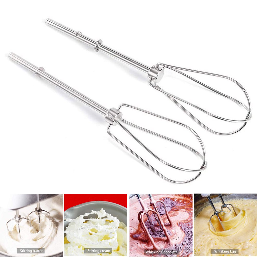 2pcs Stainless Steel Mixing Rods Sticks Blender Head Eggs Cream Flour