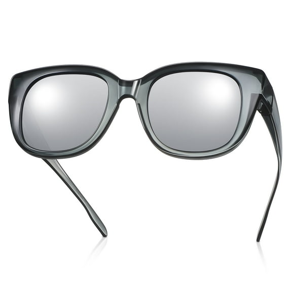TINHAO Polarized Sunglasses Fit Over Glasses for Women Square Wear Over Sunglasses UV Protection Lightweight