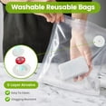 thumbnail image 5 of Vacuum Sealer Bags for Food, 30 PCS 8.27"×8.66" Reusable Vacuum Seal Bags with Air Valve for Food Storage, Plastic Clear Freezer Safe Vacuum Food Storage Bags, Microwaveable Seal Bags for Kitchen, 5 of 6