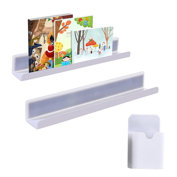 2Pcs Magnetic Book Shelf For Whiteboard Reusable Magnetic Shelf For Classroom Book Display Spice Racks For Kitchen Refrigerator