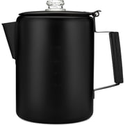 COLETTI Black Bozeman Percolator Coffee Pot  Camping Coffee Pot, Coffee Percolator  Americas Sleekest Percolator  Pure Stainless Steel, NO Aluminum or Plastic (12 Cup)