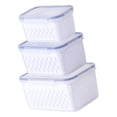 thumbnail image 4 of IFANLANDOR 3pcs Produce Saver Containers Fruit Storage Containers Blue PP Odor Prevention Food Storage For Home Users, 4 of 8